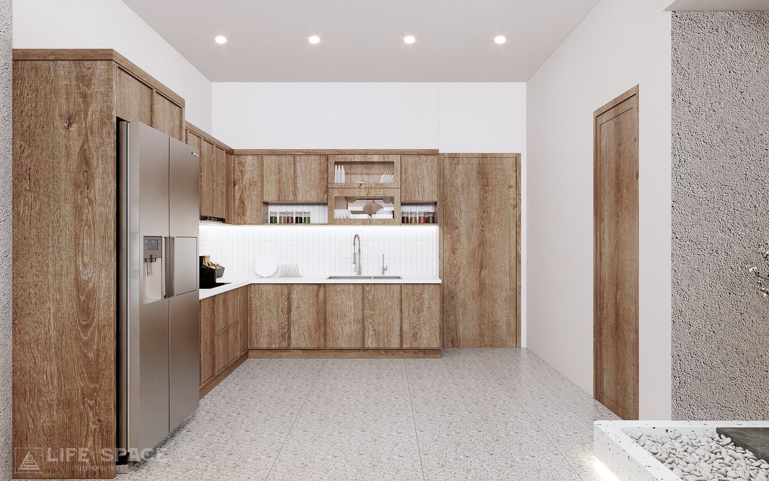 THIẾT KẾ NỘI THẤT NHÀ CHỊ LAN ANH THEO PHONG CÁCH WABI SABI
