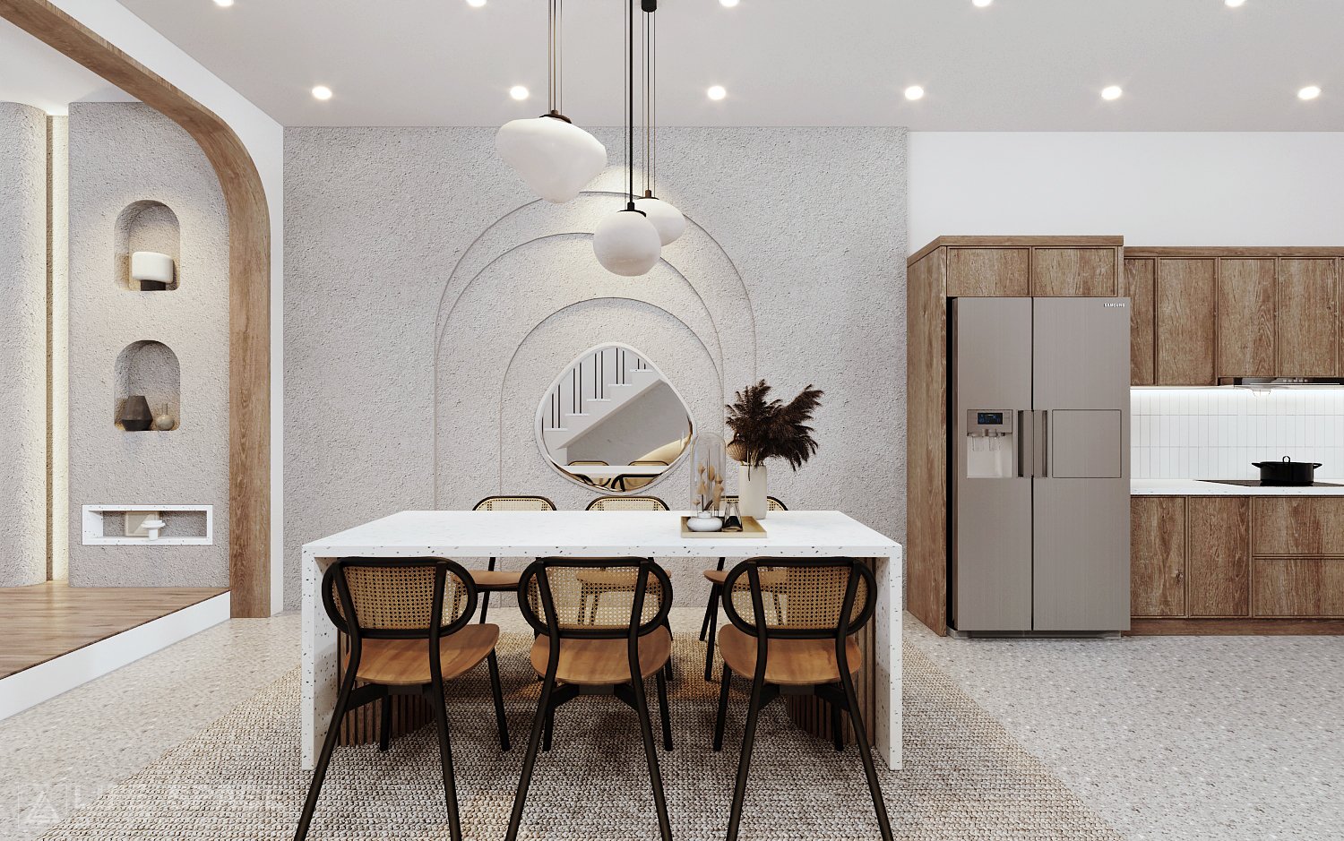 THIẾT KẾ NỘI THẤT NHÀ CHỊ LAN ANH THEO PHONG CÁCH WABI SABI