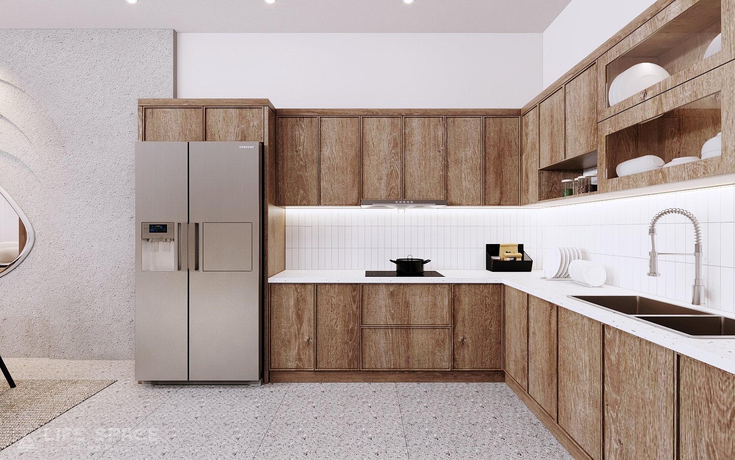 THIẾT KẾ NỘI THẤT NHÀ CHỊ LAN ANH THEO PHONG CÁCH WABI SABI