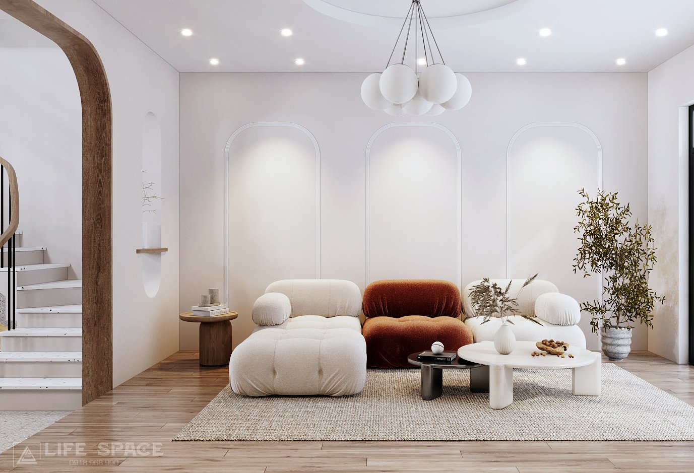 THIẾT KẾ NỘI THẤT NHÀ CHỊ LAN ANH THEO PHONG CÁCH WABI SABI