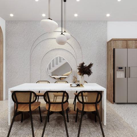 THIẾT KẾ NỘI THẤT NHÀ CHỊ LAN ANH THEO PHONG CÁCH WABI SABI